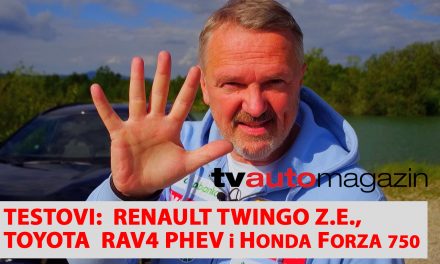 SEZONA 10 – EMISIJA 39 – Renault Twingo ZE, Mini sadi šume, Toyota Rav4 PHEV, Honda Forza 750, Lamborghini Huracan Super Trofeo EVO2
