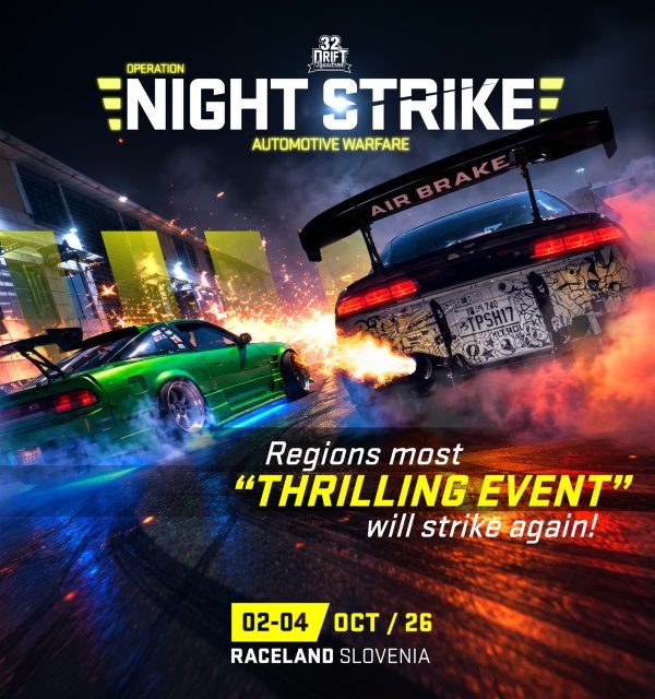 Night Strike 2026: Tri dana driftanja, automobilske kulture i akcije na stazi Raceland Krško